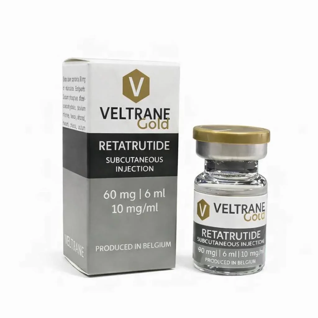 Caixa e frasco Veltrane Gold Retatrutide 60 mg / 6 mL